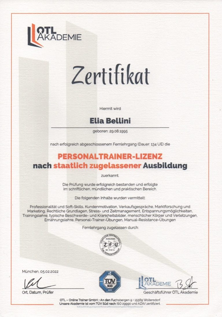 Personaltrainer-Lizenz